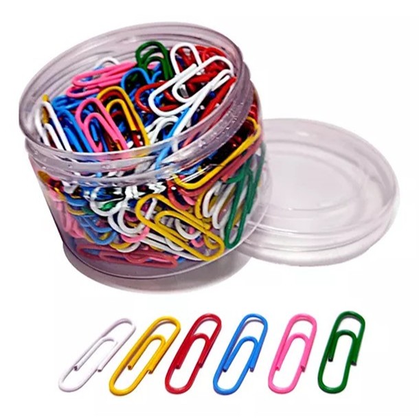 CLIPS COLORIDOS DE METAL ORGANIZADOR DE PAPÉIS - 160 CLIPS