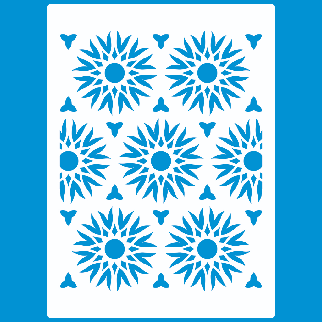 Stencil 21 X 29 FUNDO FLORES Molde Vazado Pintura Tecido Mdf Madeira Parede Camiseta Pano Prato