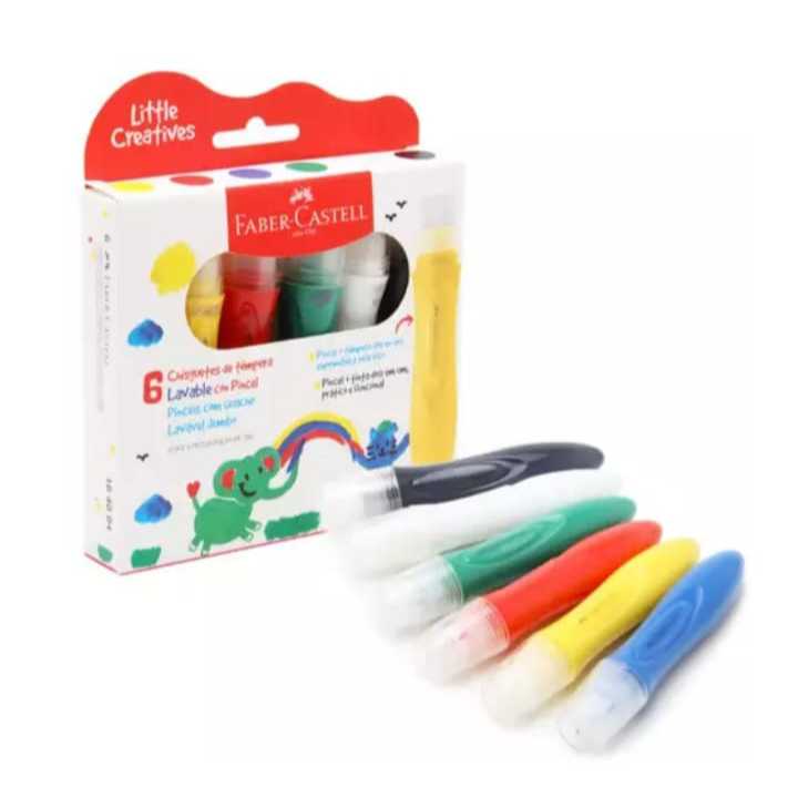Tinta Guache Pincel Jumbo Little Creatives - Faber-Castell