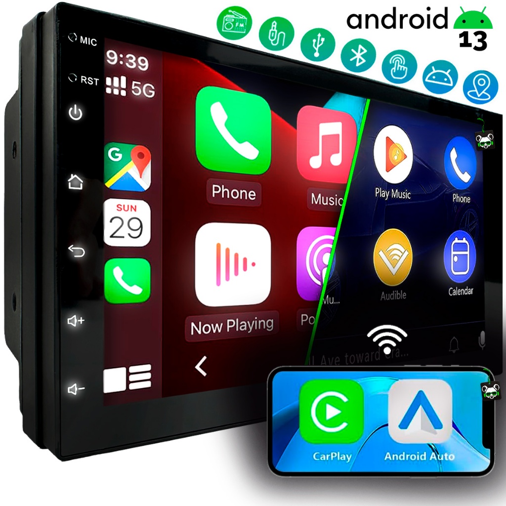 Central Multimidia Android 13 2GB 7 Pol Carplay e Android Auto - Automobiles
