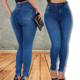 Calça Feminina Skinny Bigode Tendência Elastano Cintura Alta Efeito Levanta Bumbum em Oferta na Shopee