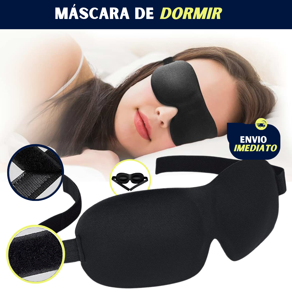 Imagem Máscara Para Dormir 3D Tapa Olhos Blackout Super Confortável Ajustável Para Descanso e Viagens