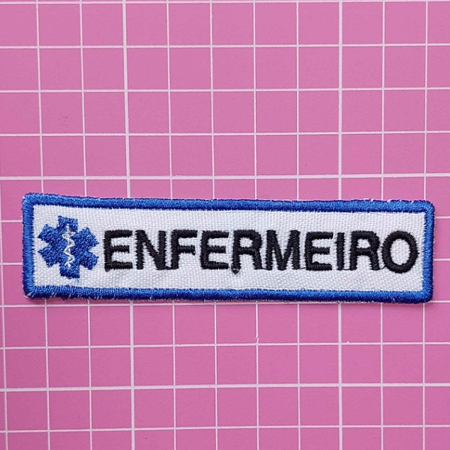 tarjeta Tarja Patch Bordado Nome + Sanguíneo Seu Texto Tag Identificação Broche sutache enfermagem