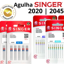 Agulha de Máquina Singer 2045 2020 e 2026 com 10 unidades / Costura Doméstica.