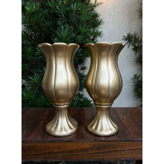 Vaso Para Decoração em Cerâmica Kit 2 Unidades Vaso Tulipa Torcido em Oferta na Shopee