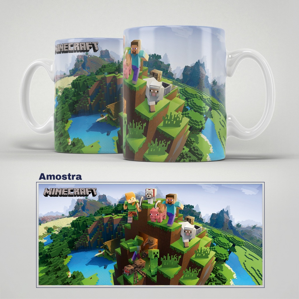 Caneca Personalizada Minecraft jogo online | Porcelana | Plástico