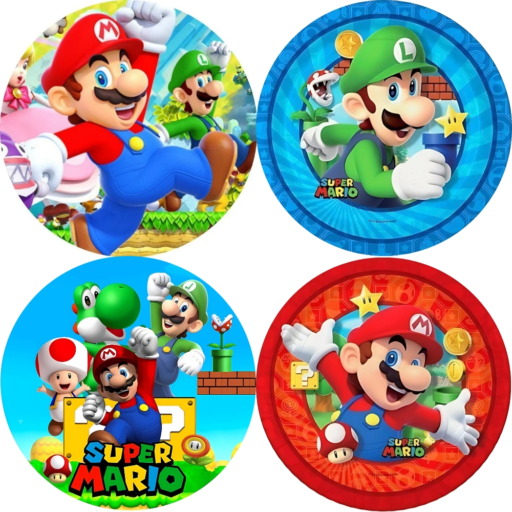 Kit 130 etiquetas adesivas Super Mario/ adesivos redondo Mario Bross
