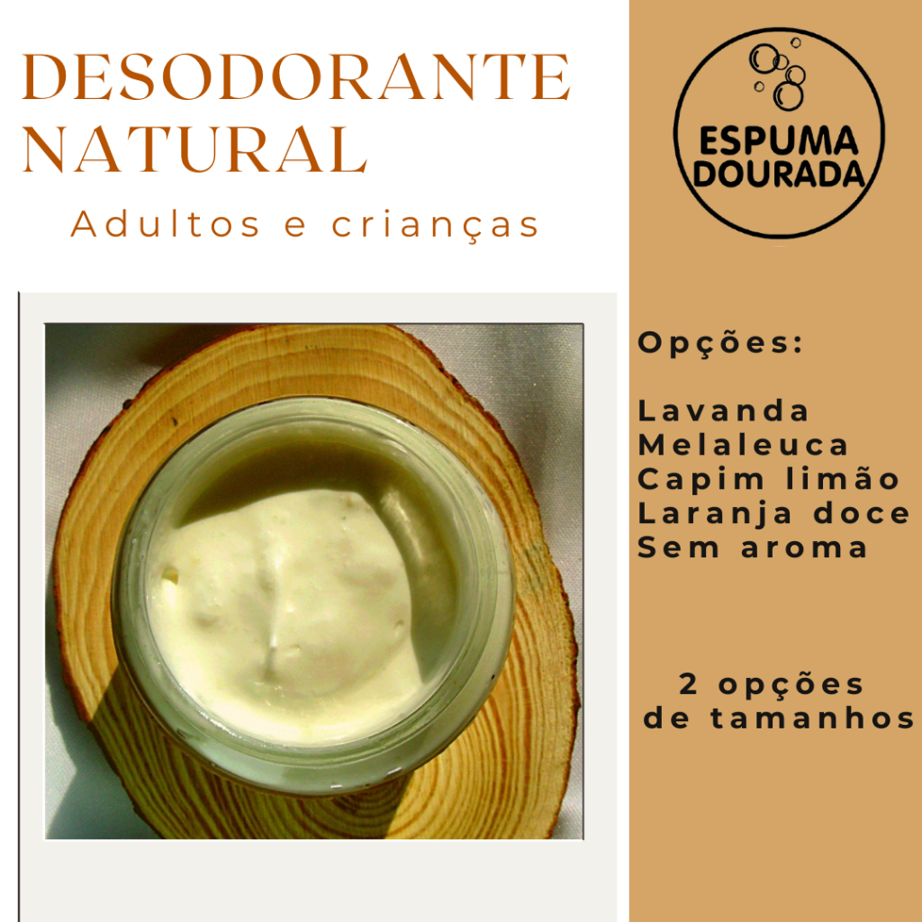 Desodorante natural adultos e crianças | Clareador, sem álcool, alumínios, parabenos, petrolatos. Artesanal