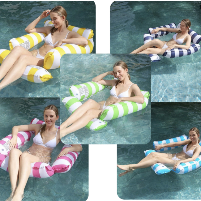 Cadeira Rede Boia Reclinável Flutuante Inflável Para Piscina