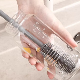 Escova De Lavar Garrafa Mamadeira Copo Taça Silicone