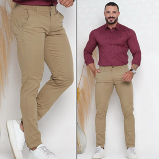 CALÇA MASCULINA SPORT FINO ESTILO MODERNO CASUAL BOLSO EMBUTIDO  Alfaiataria Sarja Com Lycra em Oferta na Shopee