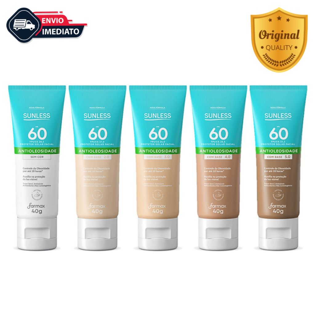 Protetor Solar Facial Antioleosidade com Base Matte Sunless FPS 60 40g