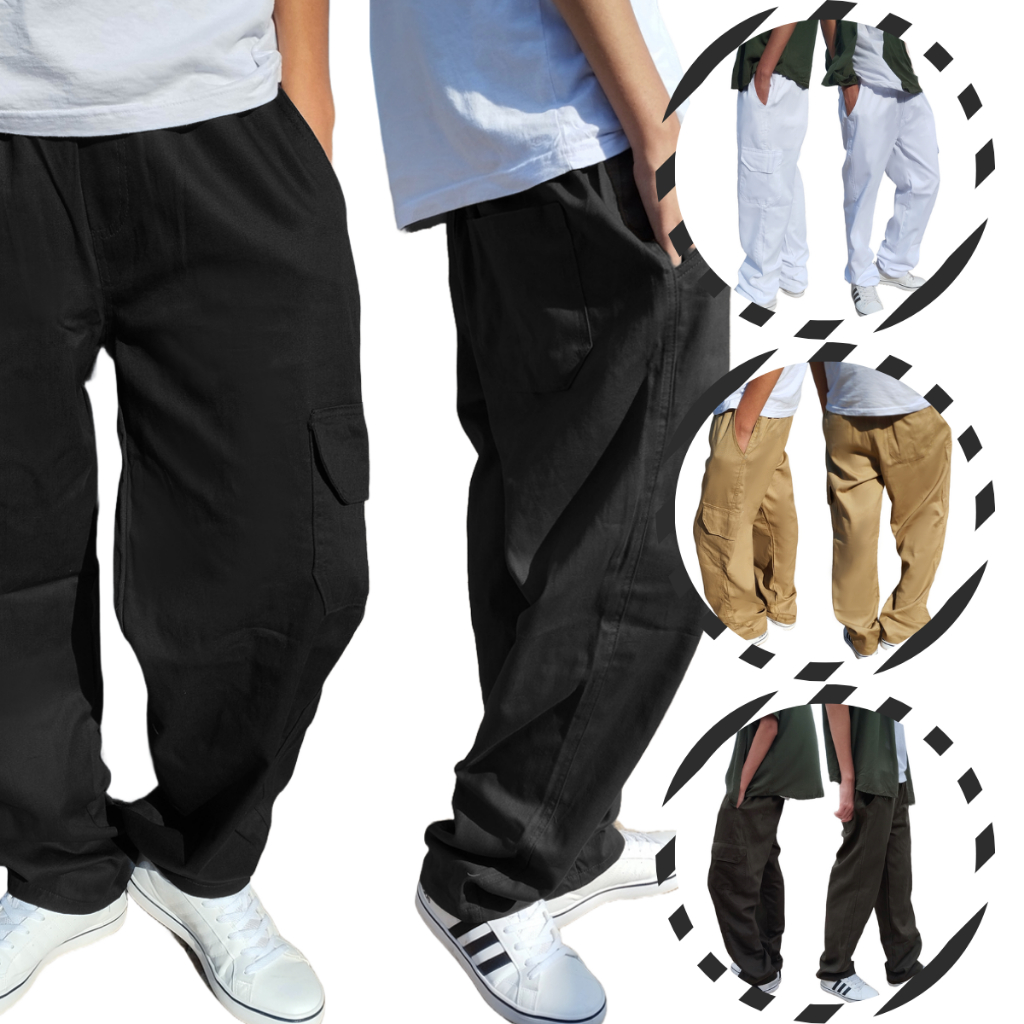 Calça Cargo Sarja M ao Plus Size Skate Casual Camuflado Militar