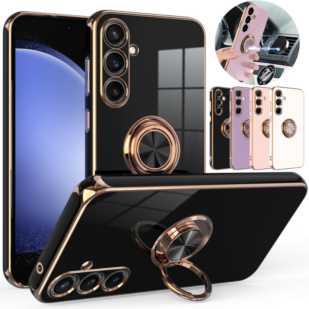 Capa Capinha Para Samsung Galaxy S23 Fe Luxo Premium Aveludada Suporte Anel em Oferta na Shopee