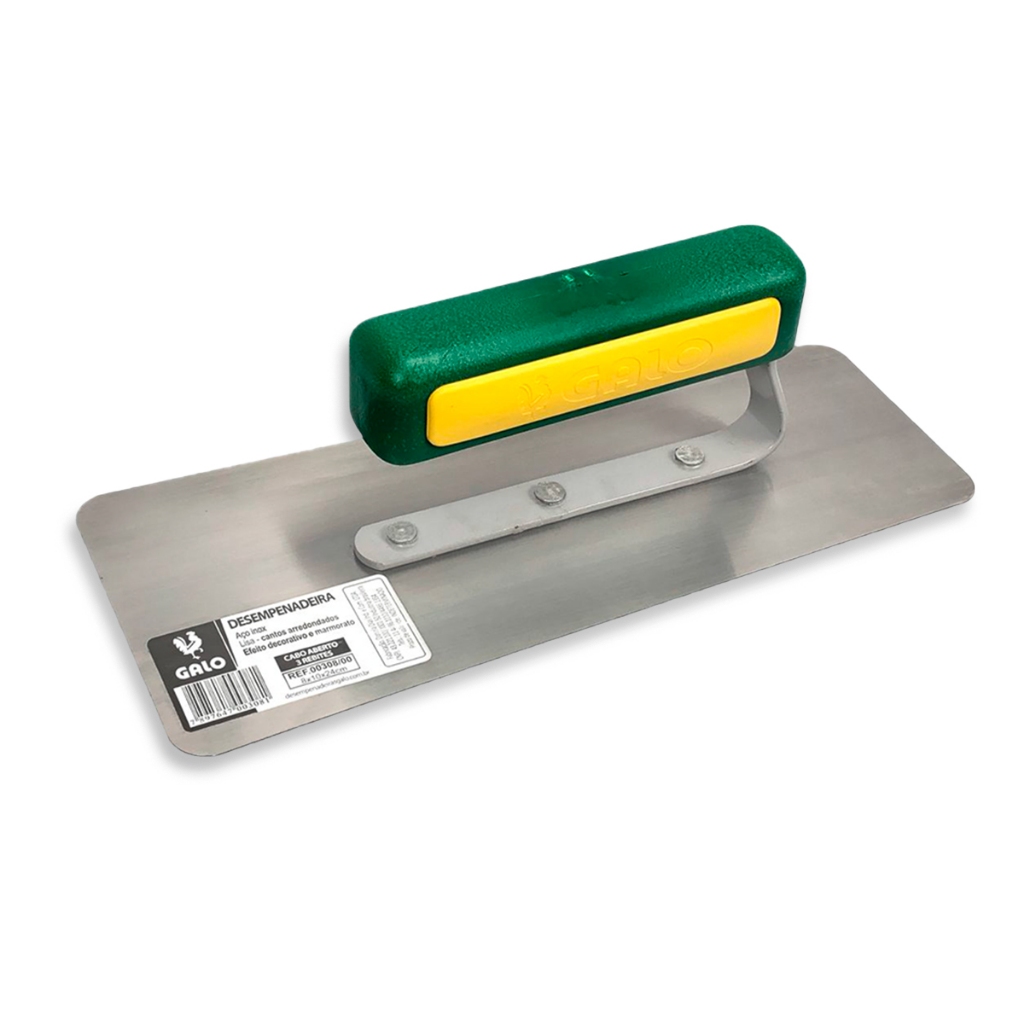 Desempenadeira de Aço Inox Lisa Galo 308/05 para Efeito Marmorato Cimento Queimado Original