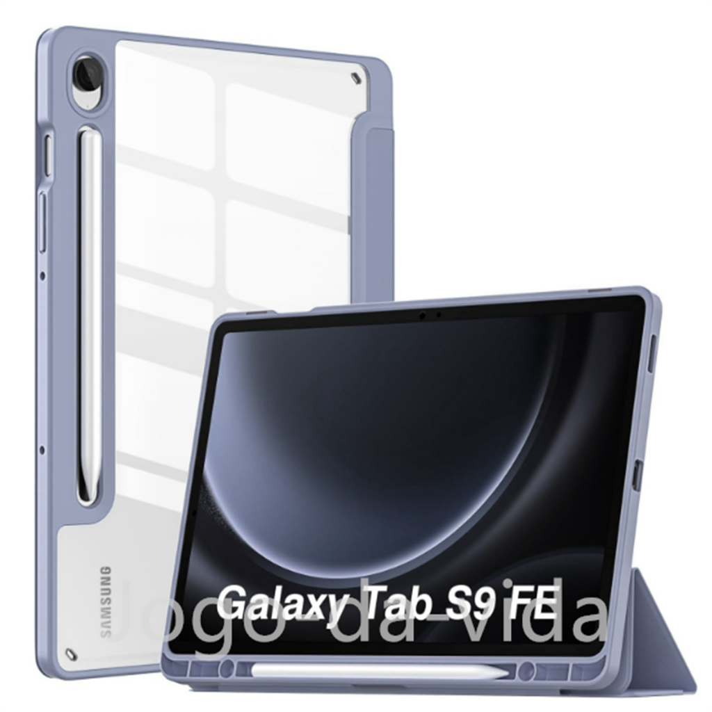 Capa Case Para Acrílico Com Samsung Galaxy Tab S9 S9 FE 11ºpolegada Suporte Cane