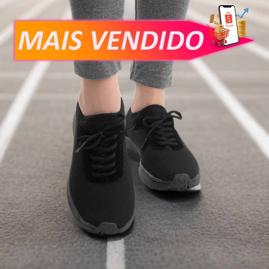 Tênis pra malhar treino academia feminino leve calce facil confortavel mega lançamento malhar correr