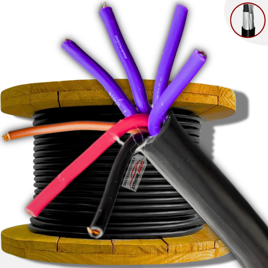 Cabo Rack Móvel 7 Vias  Rca Som Automotivo Fio  2 Metros em Oferta na Shopee