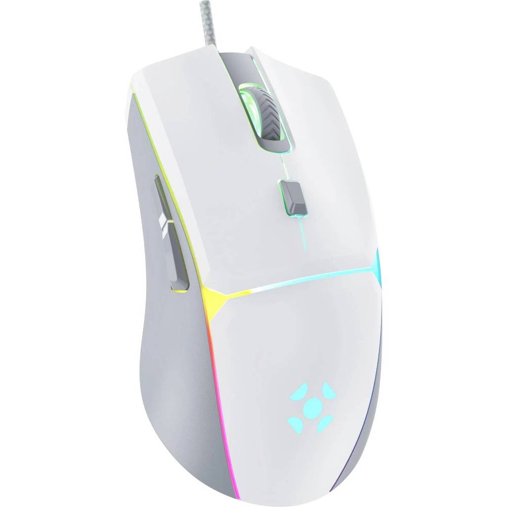 Mouse Gamer Rgb Fortrek Crusader White Edition 12800dpi