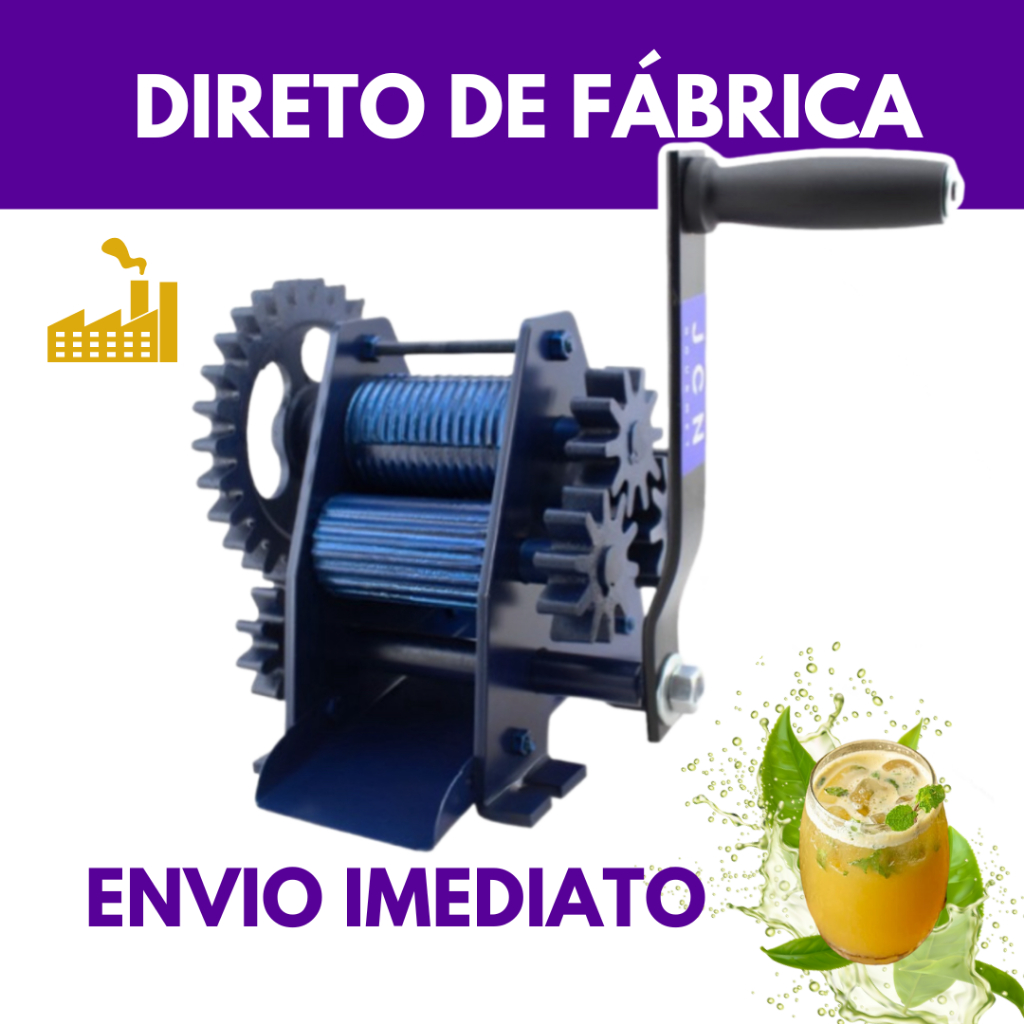 Engenho Moedor de Caldo de Cana Manual 3 Moendas  Engenhoca JCN Máquina Moer Garapa Espremedor JCN