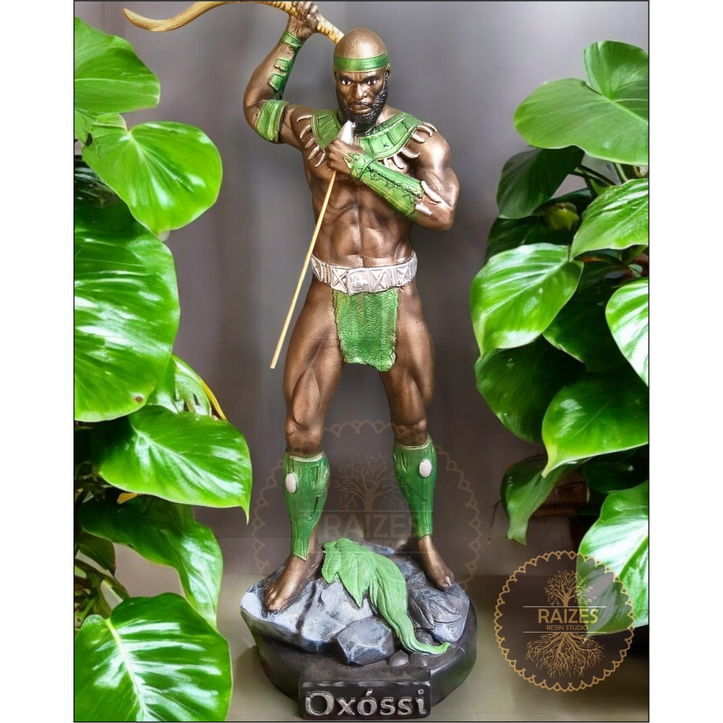 Escultura/Estátua Imagem Oxóssi Bronze Novo em Resina