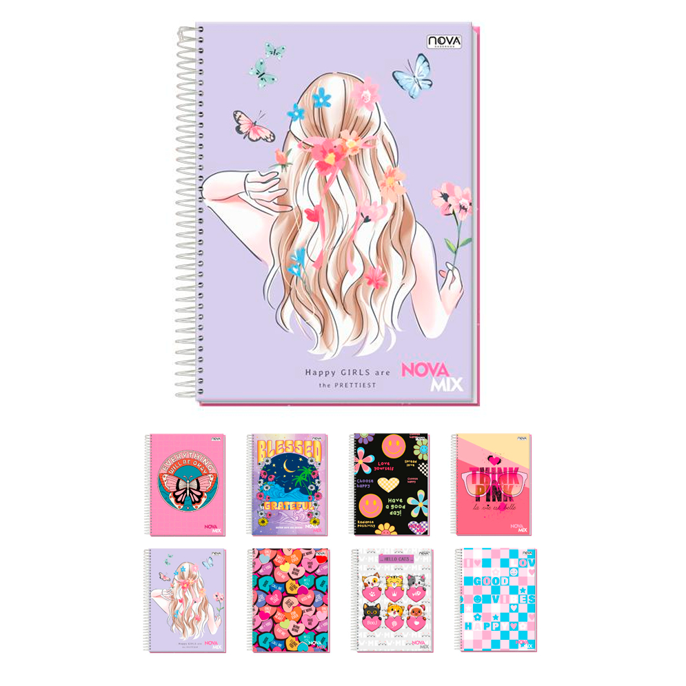 Caderno 10 Matérias Feminino Escolar Arame Juvenil Estampado universitário em Oferta na Shopee