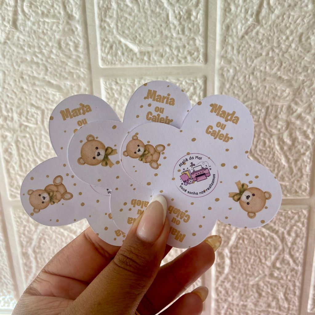 Forminha Para Doces Chá De BeBê Ursinho Dourado, Chá Revelação Ursinho Dourado, - FAZEMOS TODOS OS TEMAS