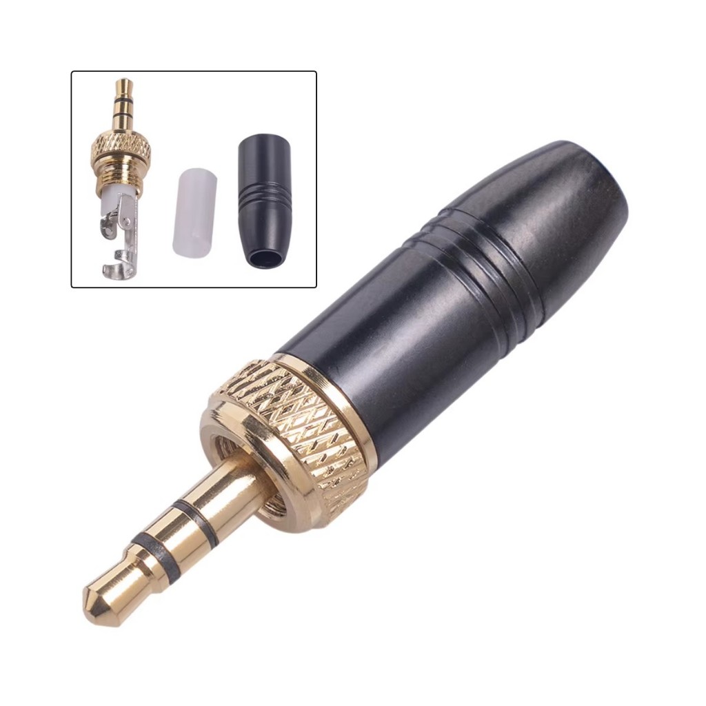 Plug P2 Estereo Com Rosca Interna Banhado a Ouro Para Sistema Sennheiser  Sony e Similares
