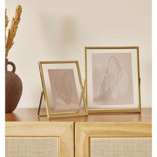 Porta Retrato Dourado/Preto Em Metal Mesa 10x15/15x20 em Oferta na Shopee