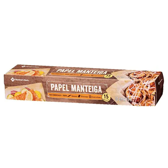 Papel Manteiga 15 metros Caixa Members Mark