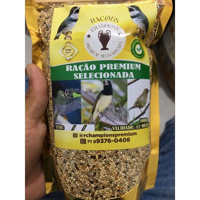 Ração Premium Selecionada Especial com unha ou porta vitamina ovo de brinde, semente Perila para coleiro 500g