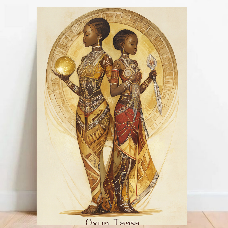 Quadro Placa decorativa Oxum e Iansa Orixá Umbanda Candomblé Decorativo Oxalá 01