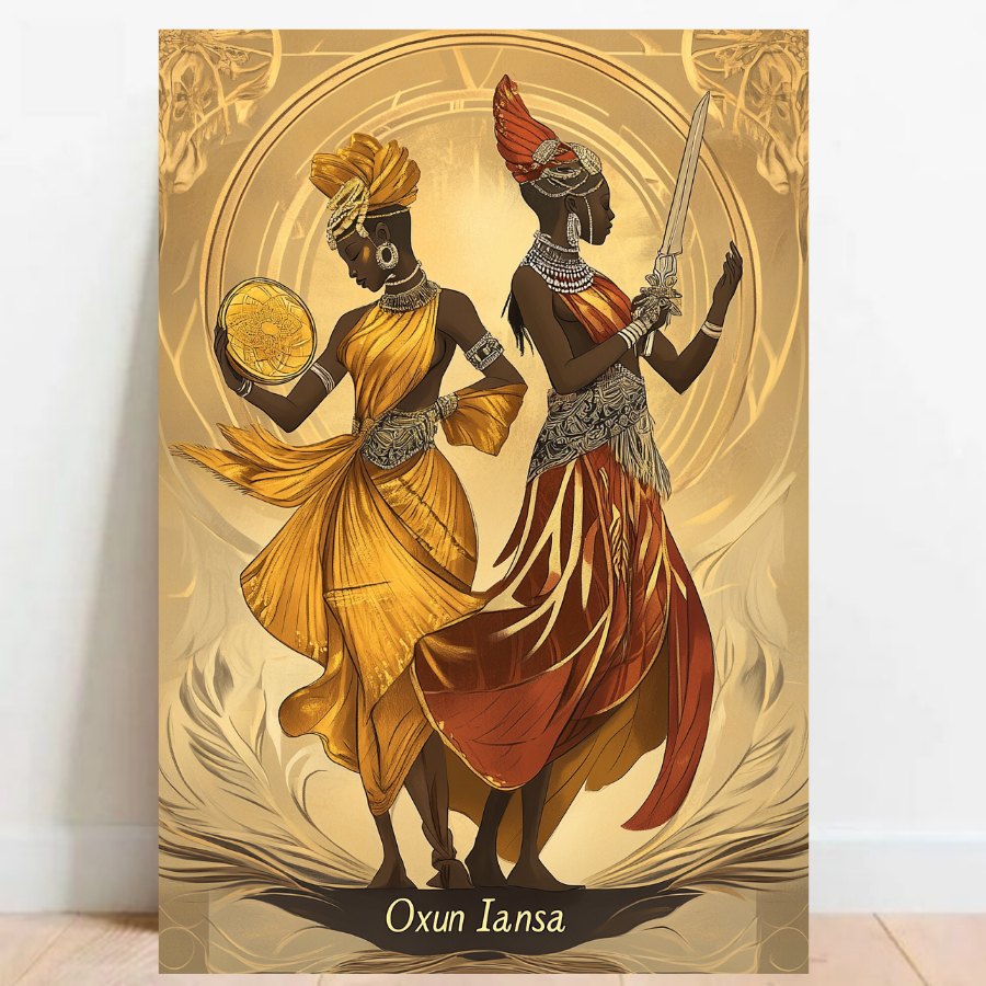 Quadro Placa decorativa Oxum e Iansa Orixá Umbanda Candomblé Decorativo Oxalá 02