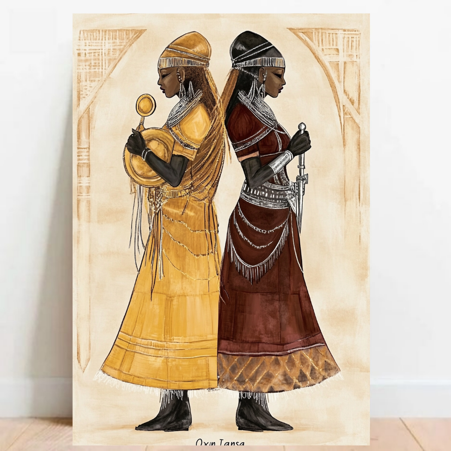 Quadro Placa decorativa Oxum e Iansa Orixá Umbanda Candomblé Decorativo Oxalá 04