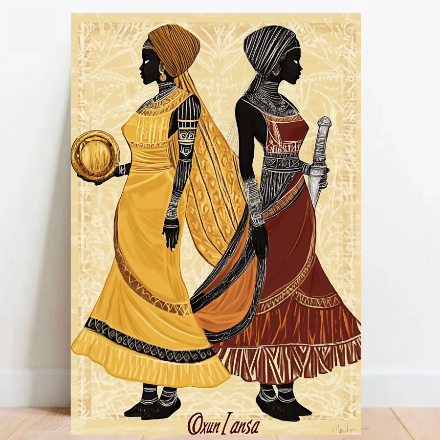 Quadro Placa decorativa Oxum e Iansa Orixá Umbanda Candomblé Decorativo Oxalá 05