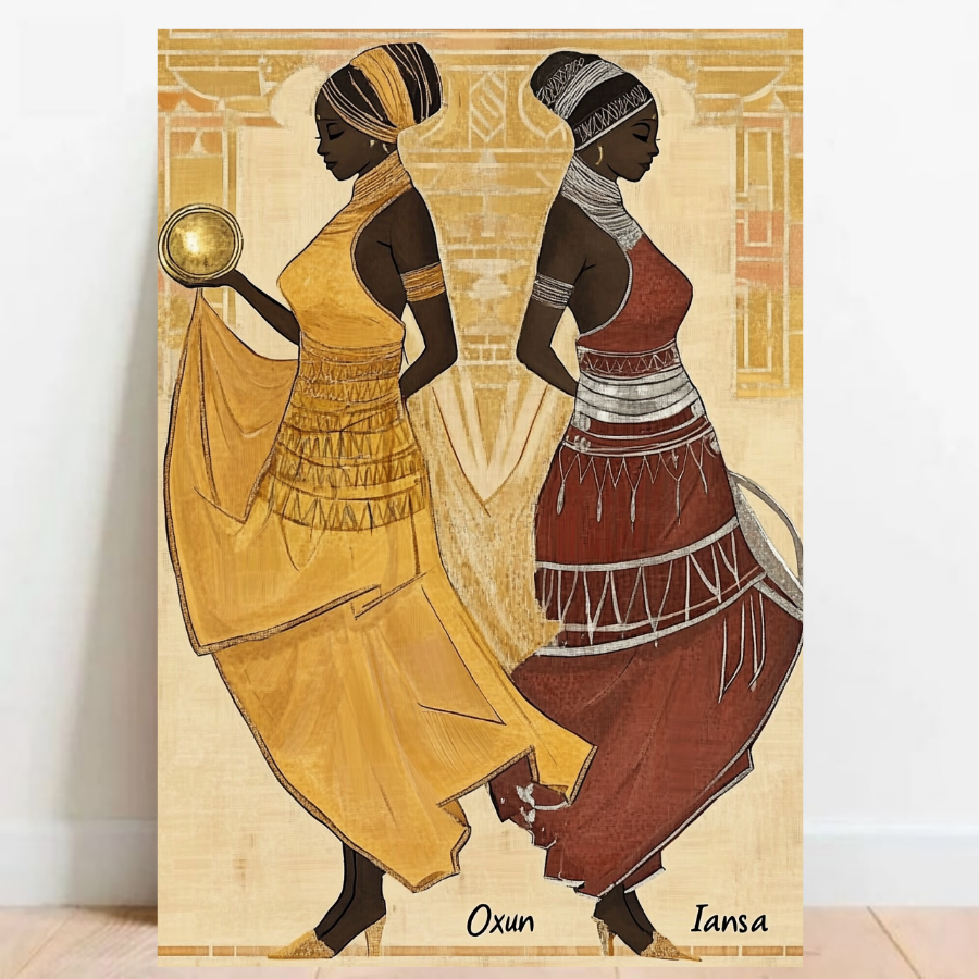 Quadro Placa decorativa Oxum e Iansa Orixá Umbanda Candomblé Decorativo Oxalá 06