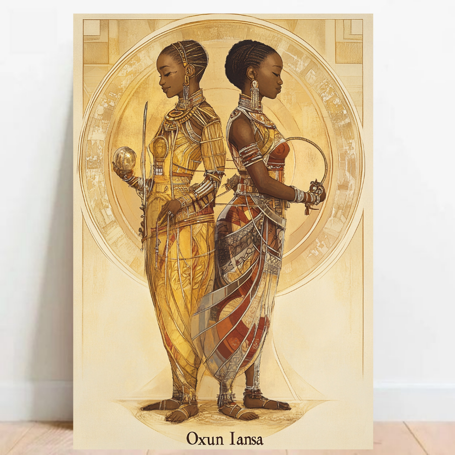 Quadro Placa decorativa Oxum e Iansa Orixá Umbanda Candomblé Decorativo Oxalá 08
