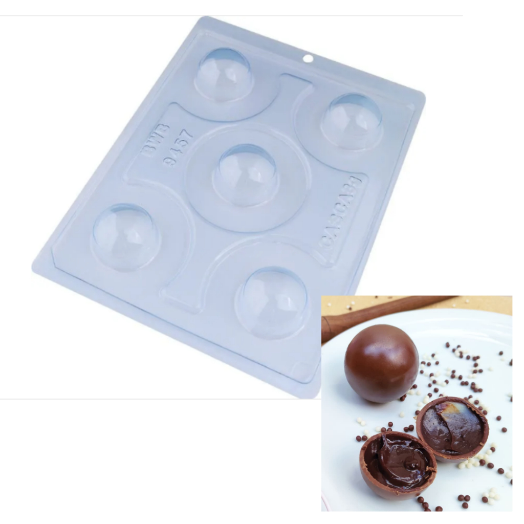 9457 - Forma de Acetato com Silicone 3 partes Esfera 40mm - BWB