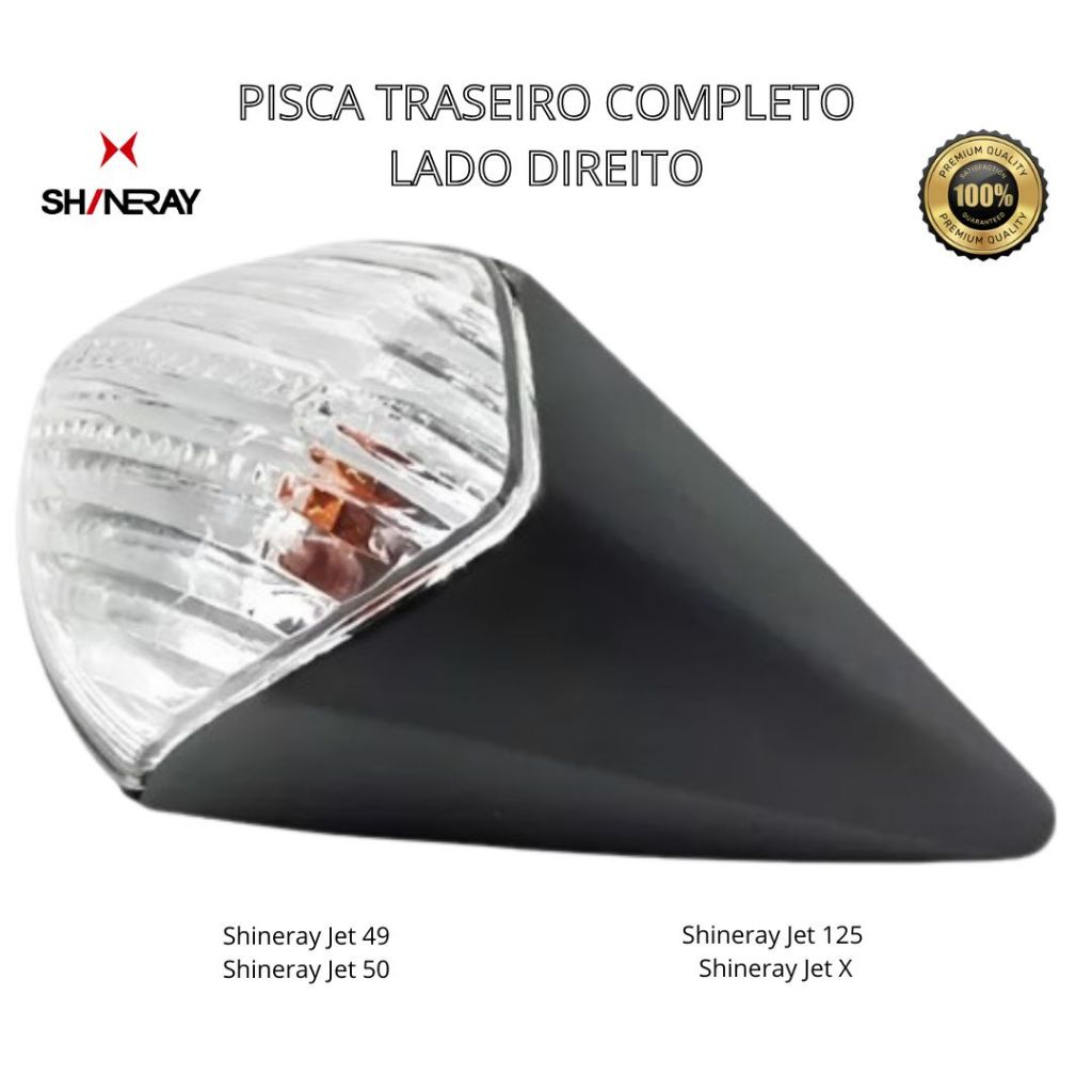 Pisca Shineray Jet 49/Jet 50/Jet 125/Jet X Traseiro Direito Completo Com Lampada em Oferta na Shopee