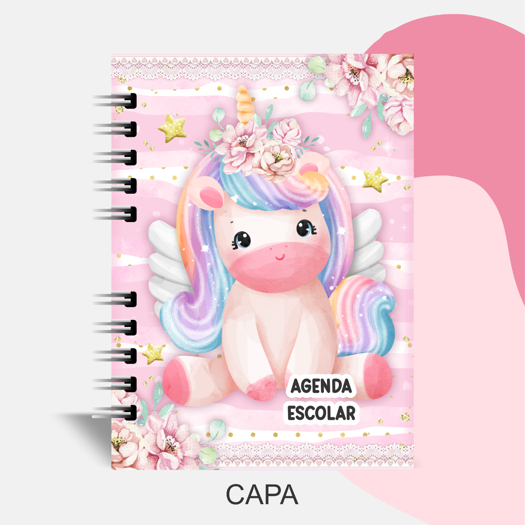 AGENDA UNICÓRNIO PERSONALIZADA COM NOME 2026 em Oferta na Shopee