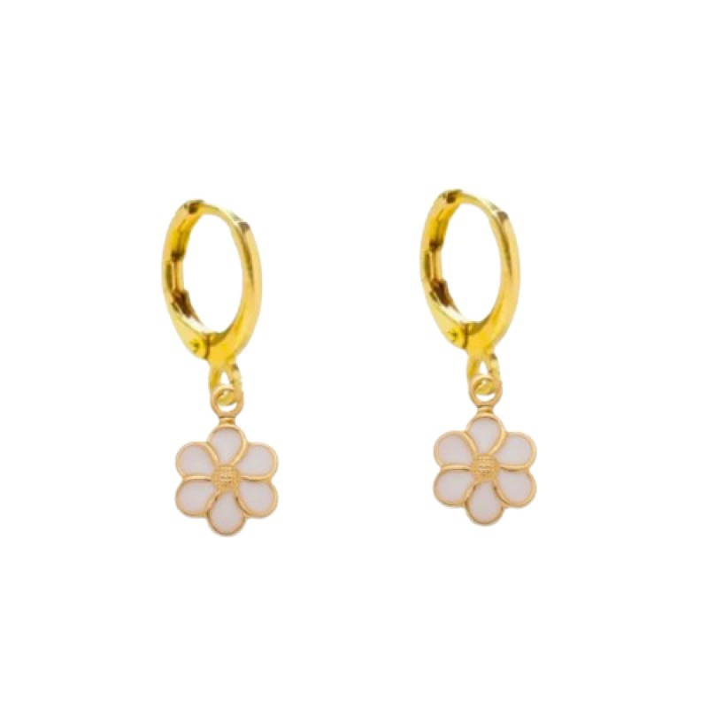 Brinco de Ouro 18K Banhado Brinco Ouro Folheado Semijoais Feminino Brincos Infantil Flor