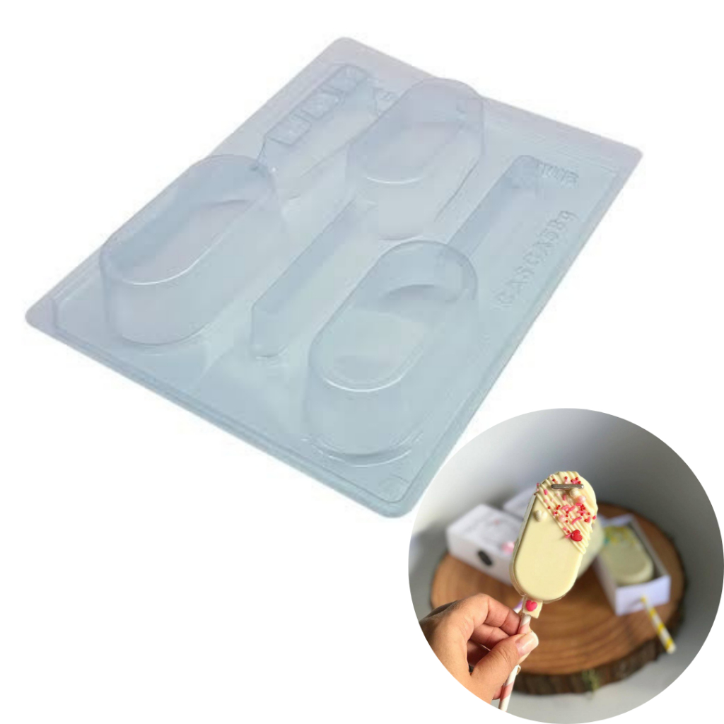 9818 Forma De Acetato Com Silicone 3 Partes Paleta Gourmet - BWB em Oferta na Shopee