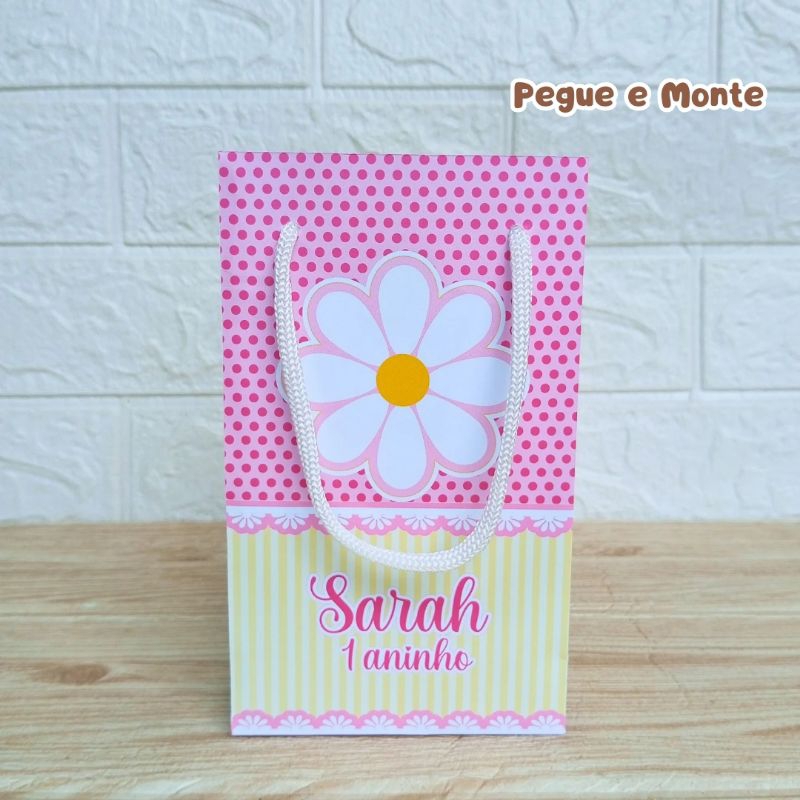 Sacolinha Surpresa Margaridas - Personalizados - Lembrancinha - Festa Infantil - Aniversário / PEGUE E MONTE