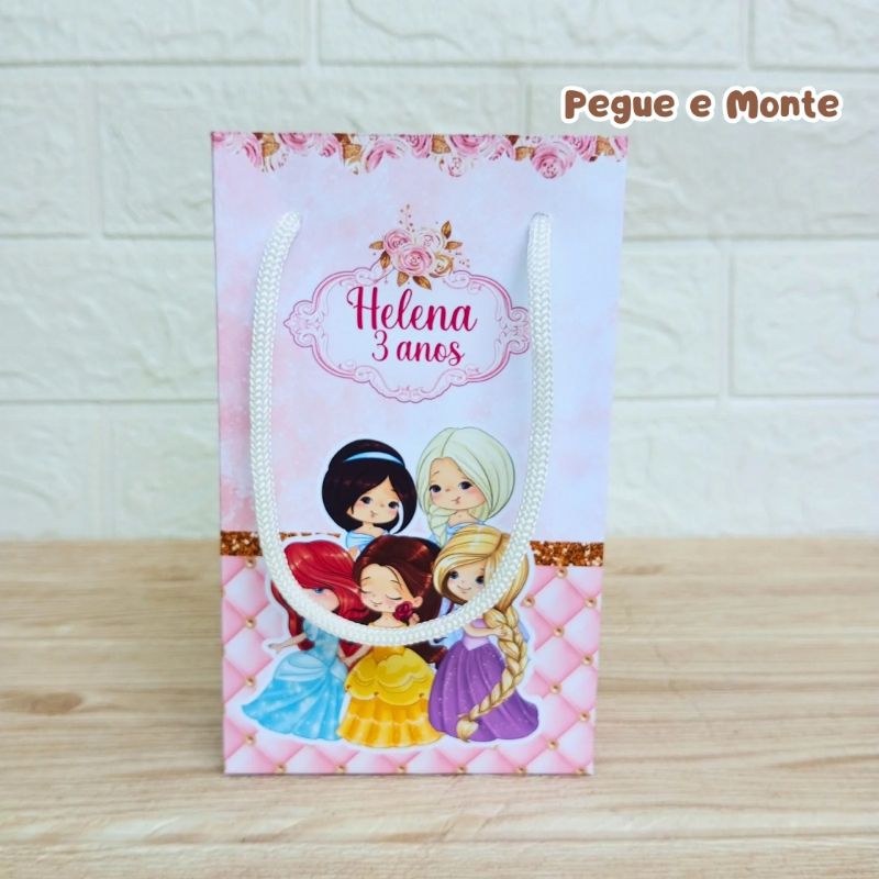 Sacolinha Surpresa Princesas Cute - Personalizados - Lembrancinha - Festa Infantil - Aniversário / PEGUE E MONTE