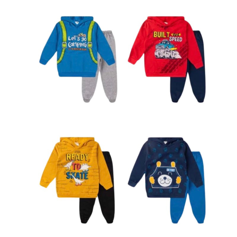 Conjunto Moletom Flanelado Infantil Para menino Masculino De Inverno 2 Peças Calça e Blusa Confortável e Quentinho!