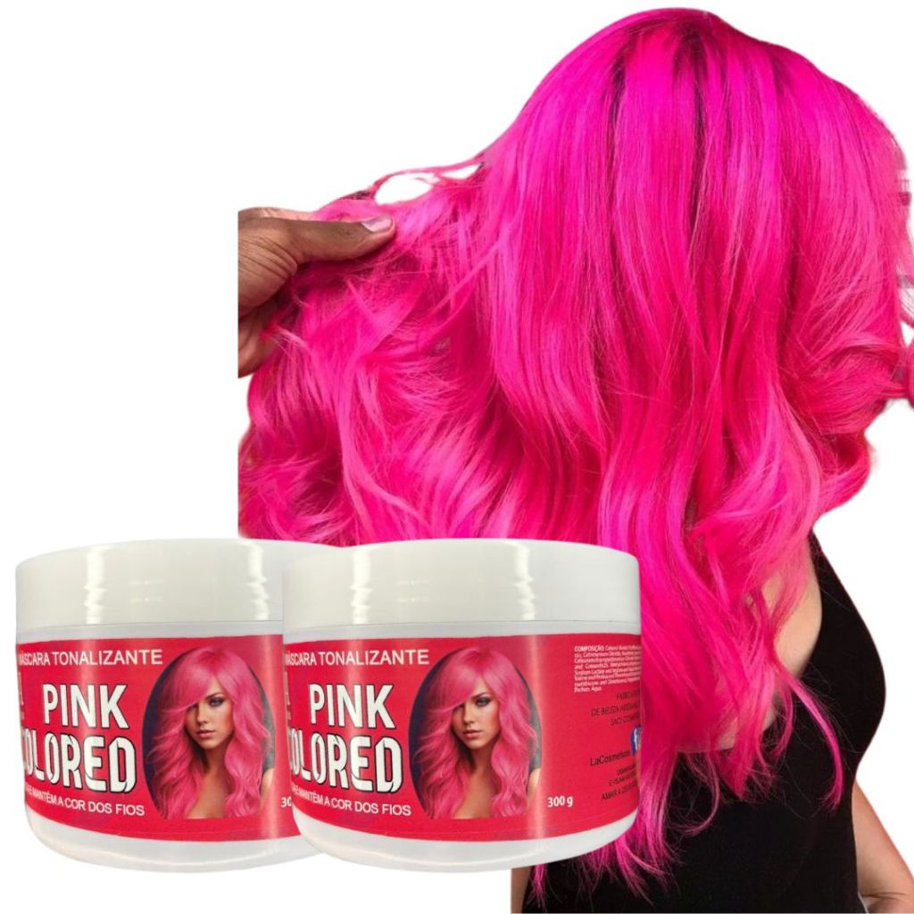Tinta Rosa Pink Mechas Rosas fácil Colorido - S/ Amônia - Resultado 100% Natural La cosméticos 300g