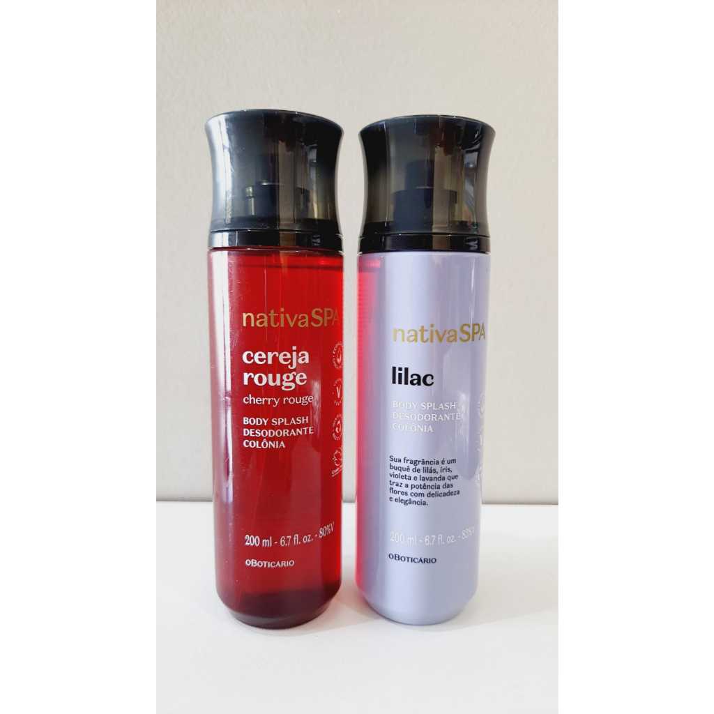 Nativa Spa Lilac + Cereja Rouge Body Splash Desodorante Colônia 200ml, vegano, o Boticário
