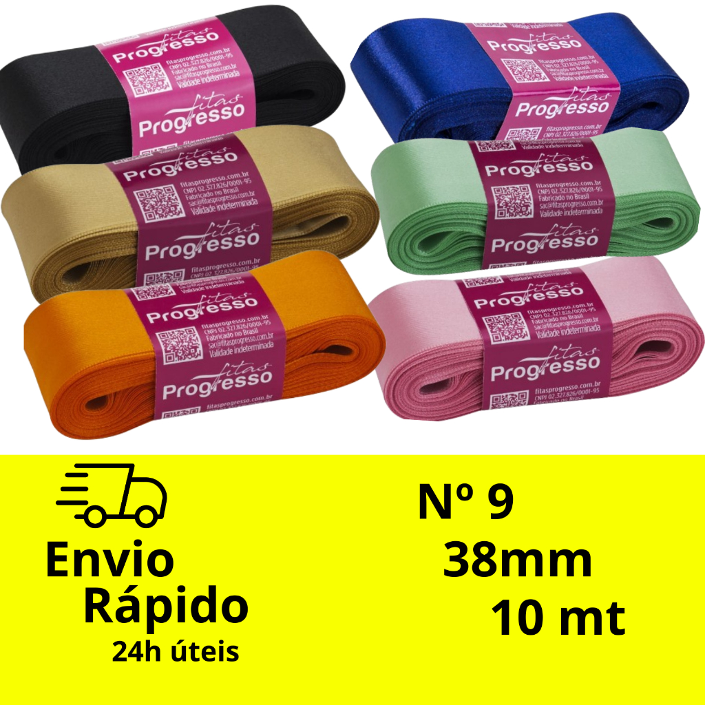 Fita Cetim Progresso nº9 38mm 10-metros