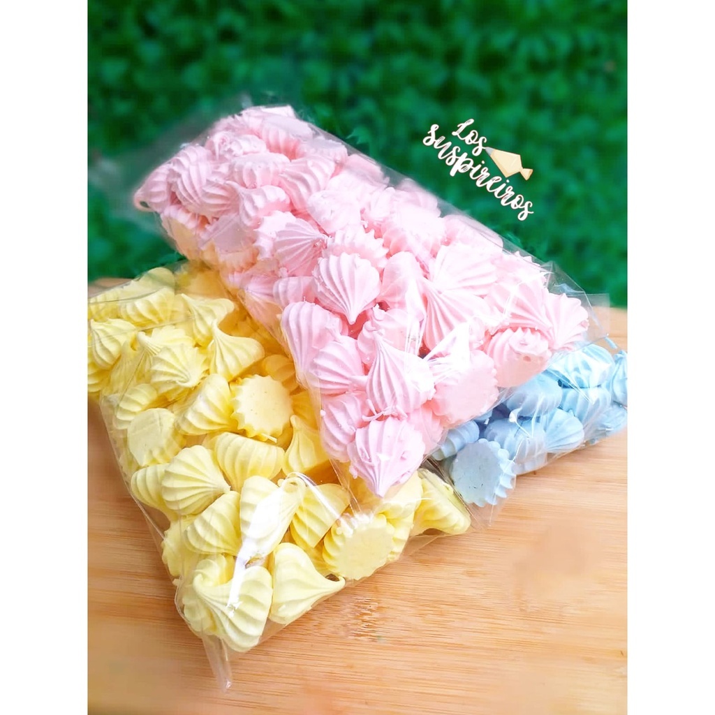 Mini Suspiros Colorido Gourmet Para Montagem de Lembrancinha Suspiro Sabor Baunilha em Oferta na Shopee