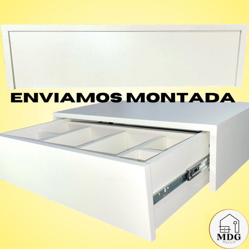 PENTEADEIRA CAMARIM SUSPENSA , 100% MDF ( SEM ESPELHO) BRANCO